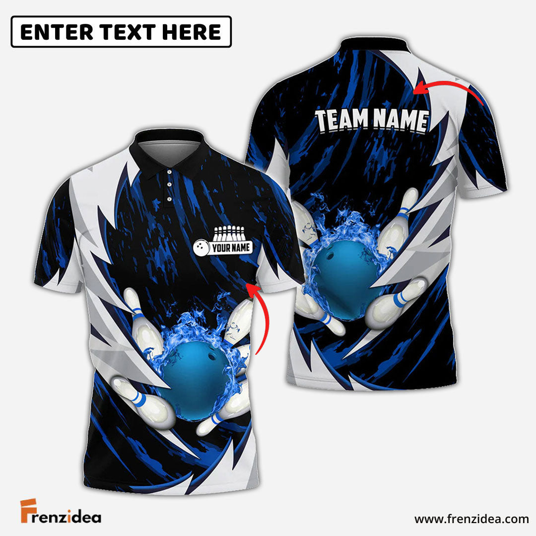 Frenzidea Personalized Name Thunders Bowling And Pins Multicolor 3D Shirt