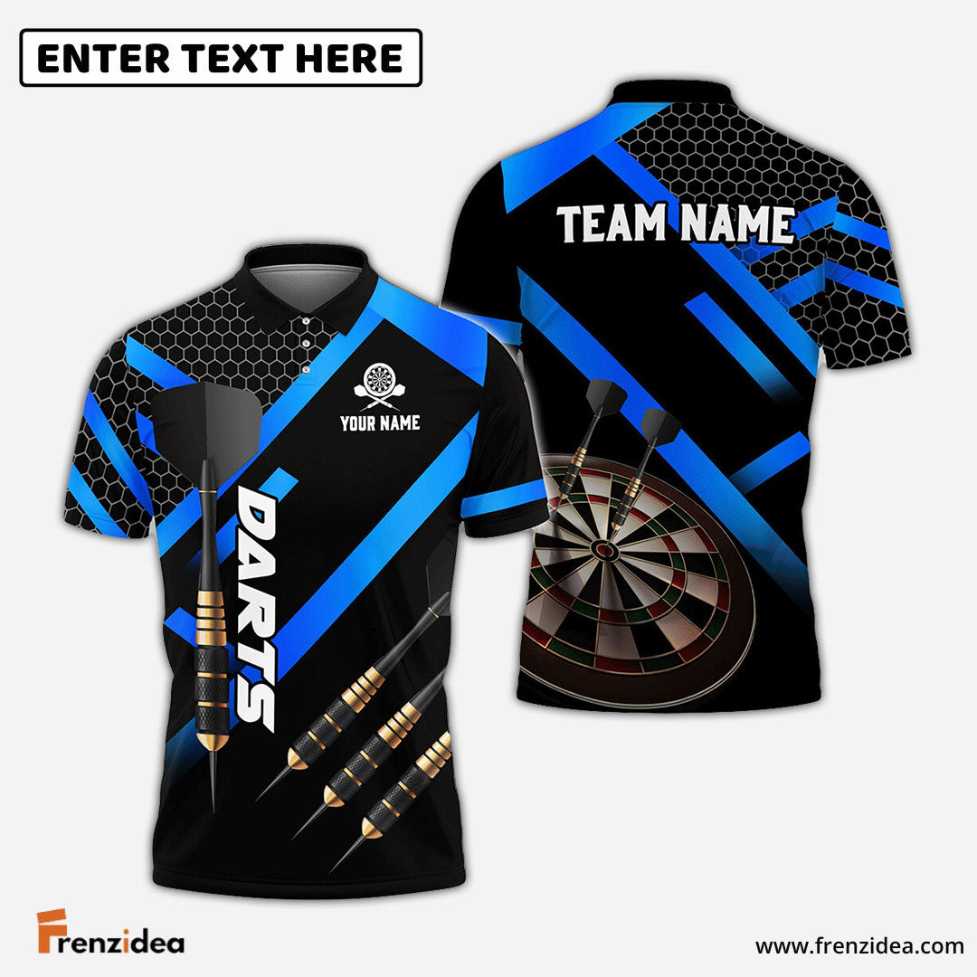 Frenzidea Darts Metalic Style Personalized Name, Team Name 3D Shirt (4 Colors)