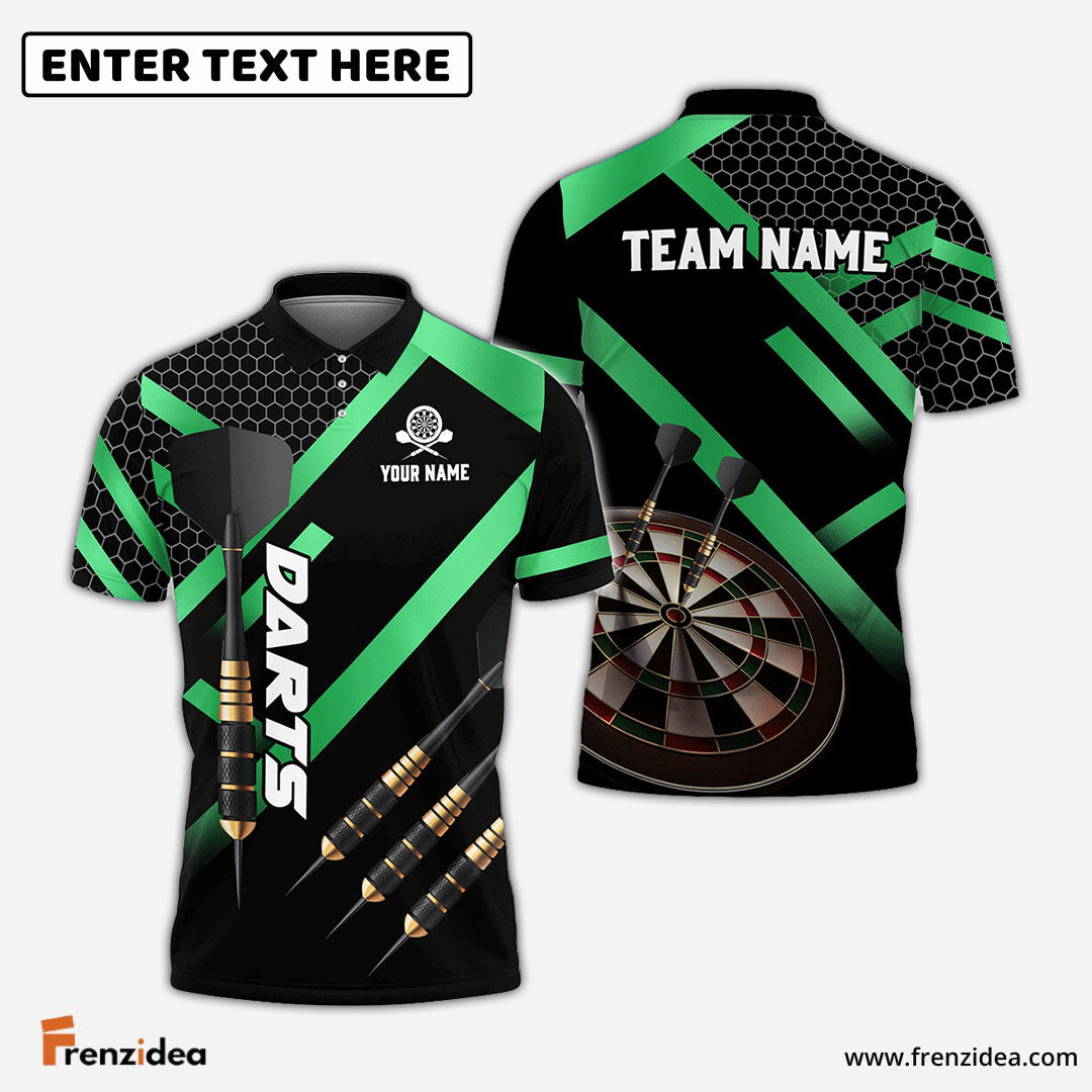 Frenzidea Darts Metalic Style Personalized Name, Team Name 3D Shirt (4 Colors)