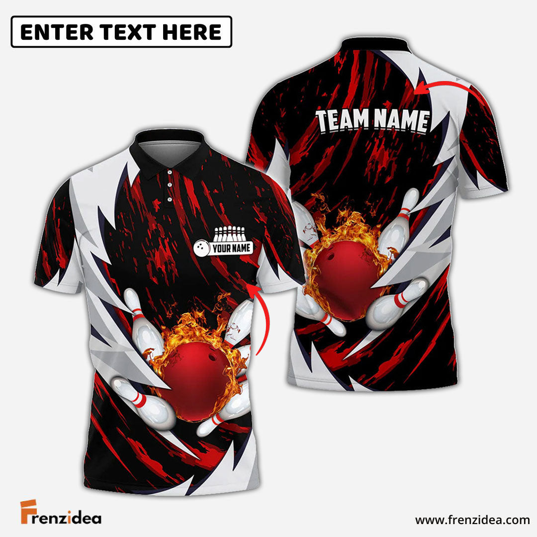 Frenzidea Personalized Name Thunders Bowling And Pins Multicolor 3D Shirt
