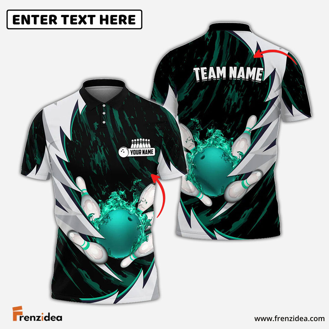 Frenzidea Personalized Name Thunders Bowling And Pins Multicolor 3D Shirt