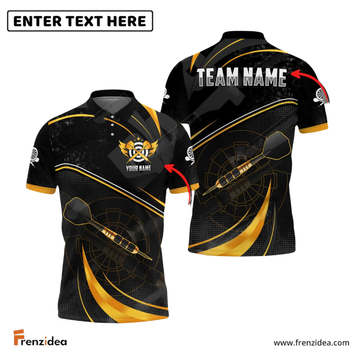 Frenzidea Darts Spinning Arrow Personalized Name, Team Name 3D Shirt (6 Colors)