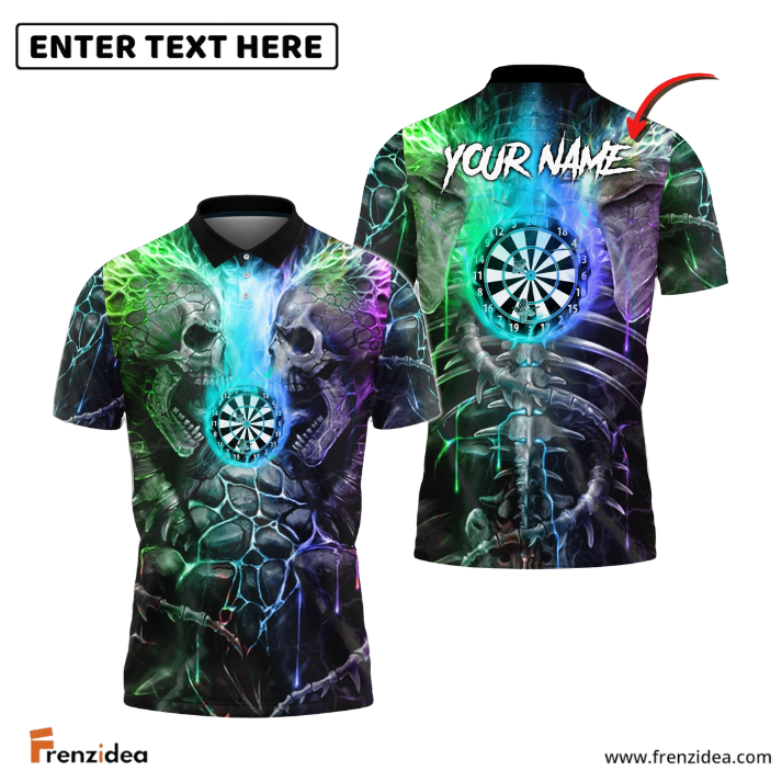 Frenzidea Dart Skull Rainbow Personalized Name 3D Shirt