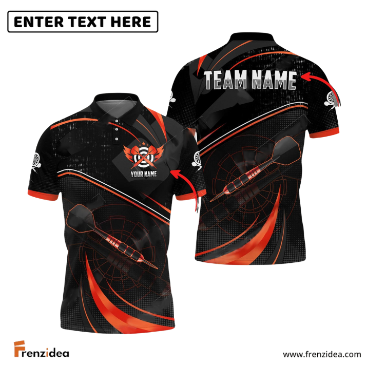 Frenzidea Darts Spinning Arrow Personalized Name, Team Name 3D Shirt (6 Colors)