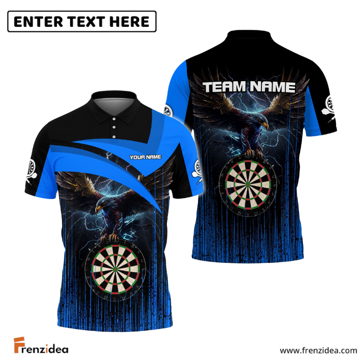Frenzidea Dart Board Eagle Personalized Name, Team Name 3D Shirt (4 Colors)