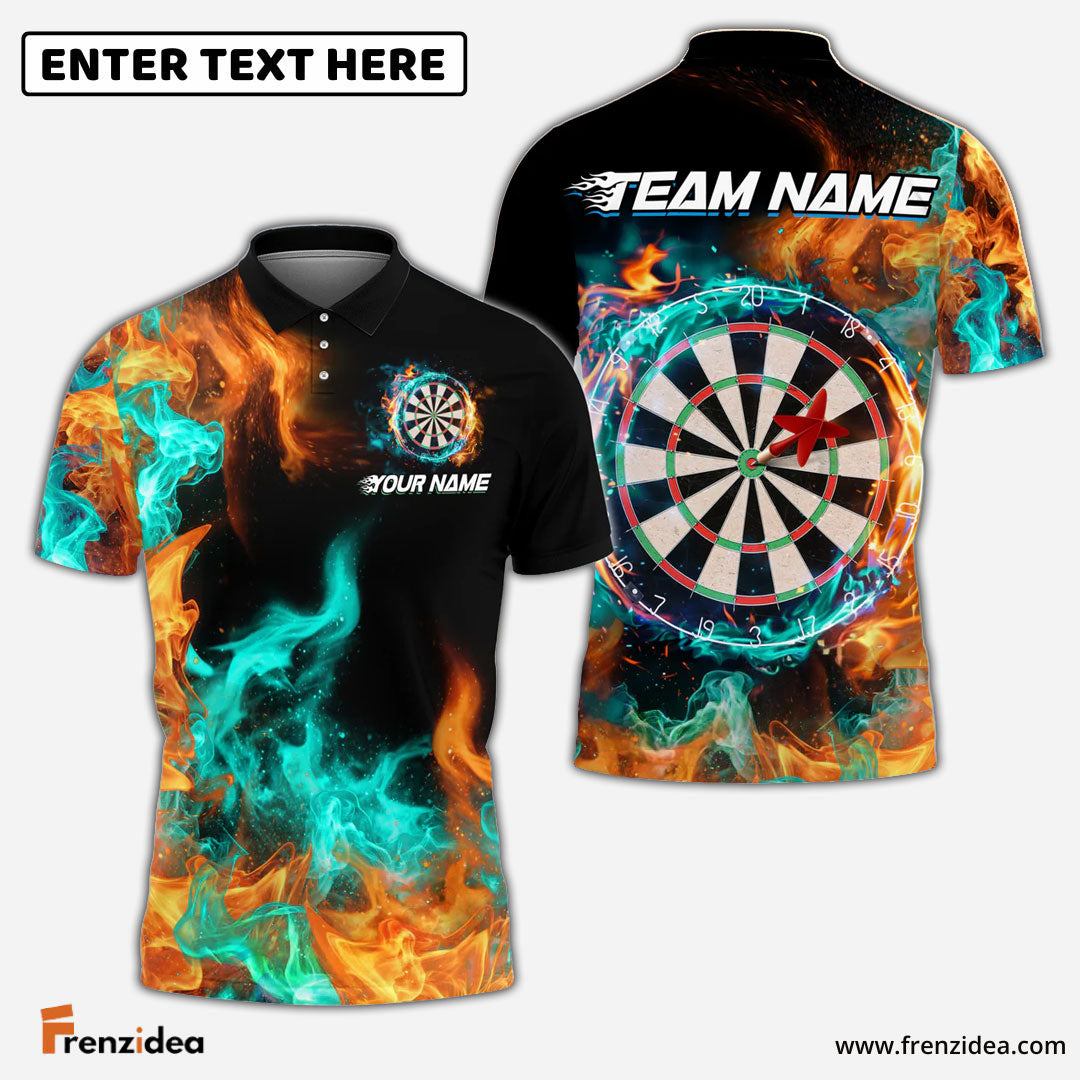 Frenzidea Darts Double Fire Personalized Name, Team Name Shirt (4 colors)