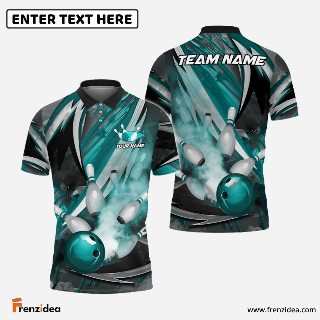 Frenzidea Bowling And Pins Dejavu Drift Multicolor Customized Name 3D Shirt ( 4 Colors )
