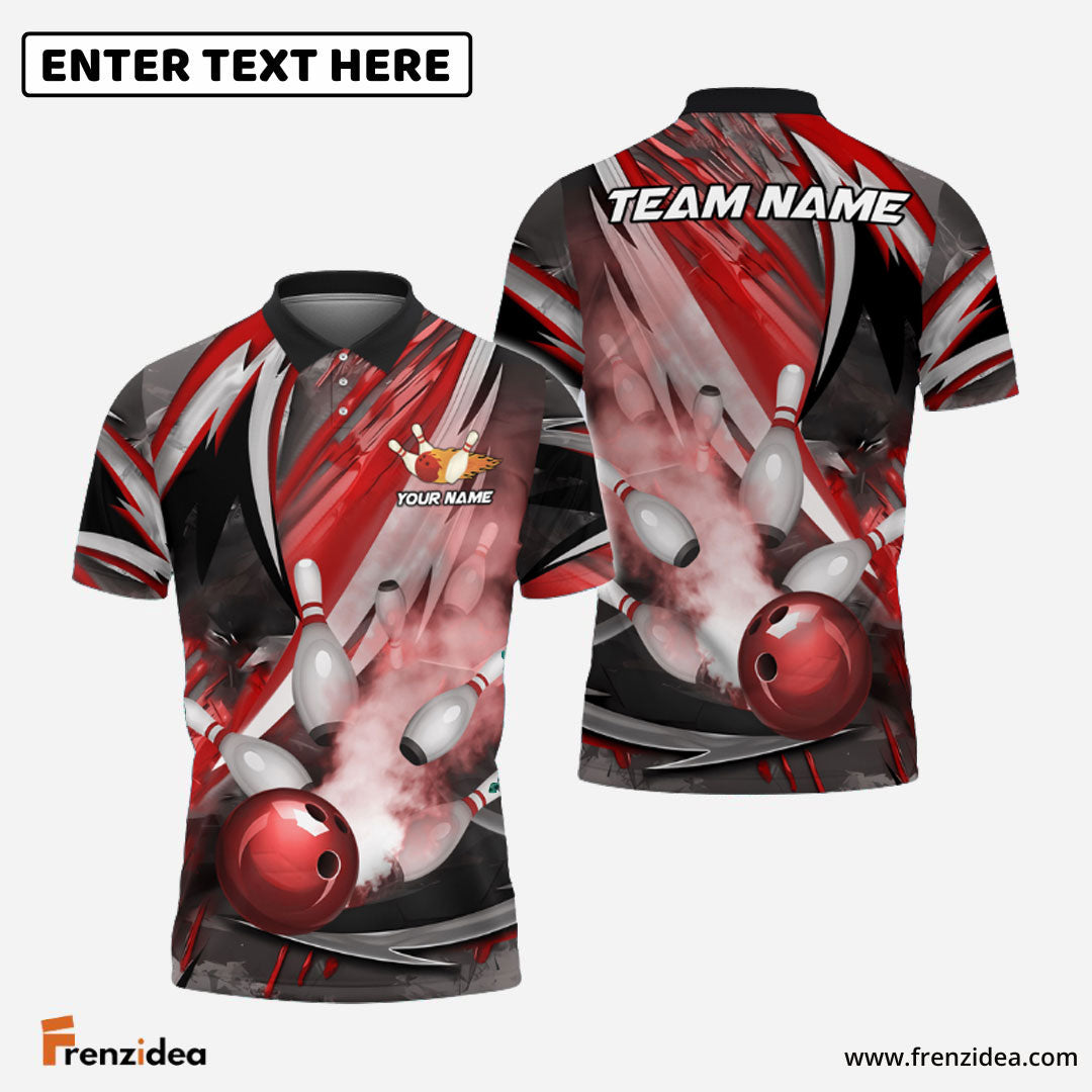 Frenzidea Bowling And Pins Dejavu Drift Multicolor Customized Name 3D Shirt ( 4 Colors )