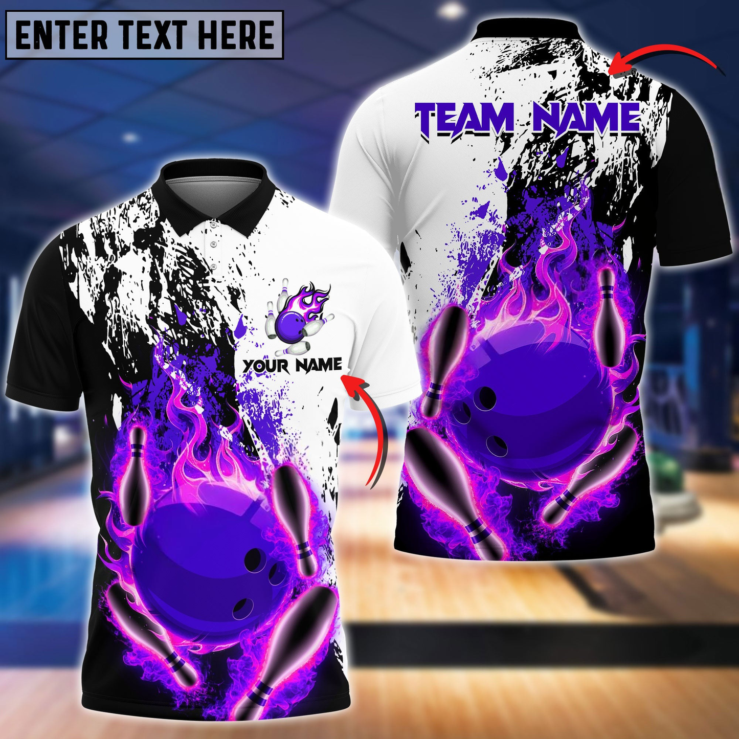 Frenzidea Bowling And Pins Burned Fiercely Customized Name 3D Shirt (5 Colors)