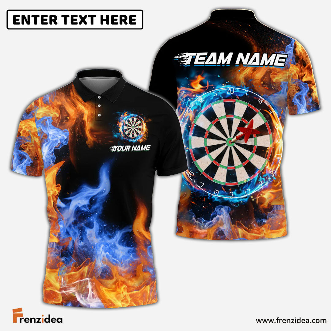 Frenzidea Darts Double Fire Personalized Name, Team Name Shirt (4 colors)