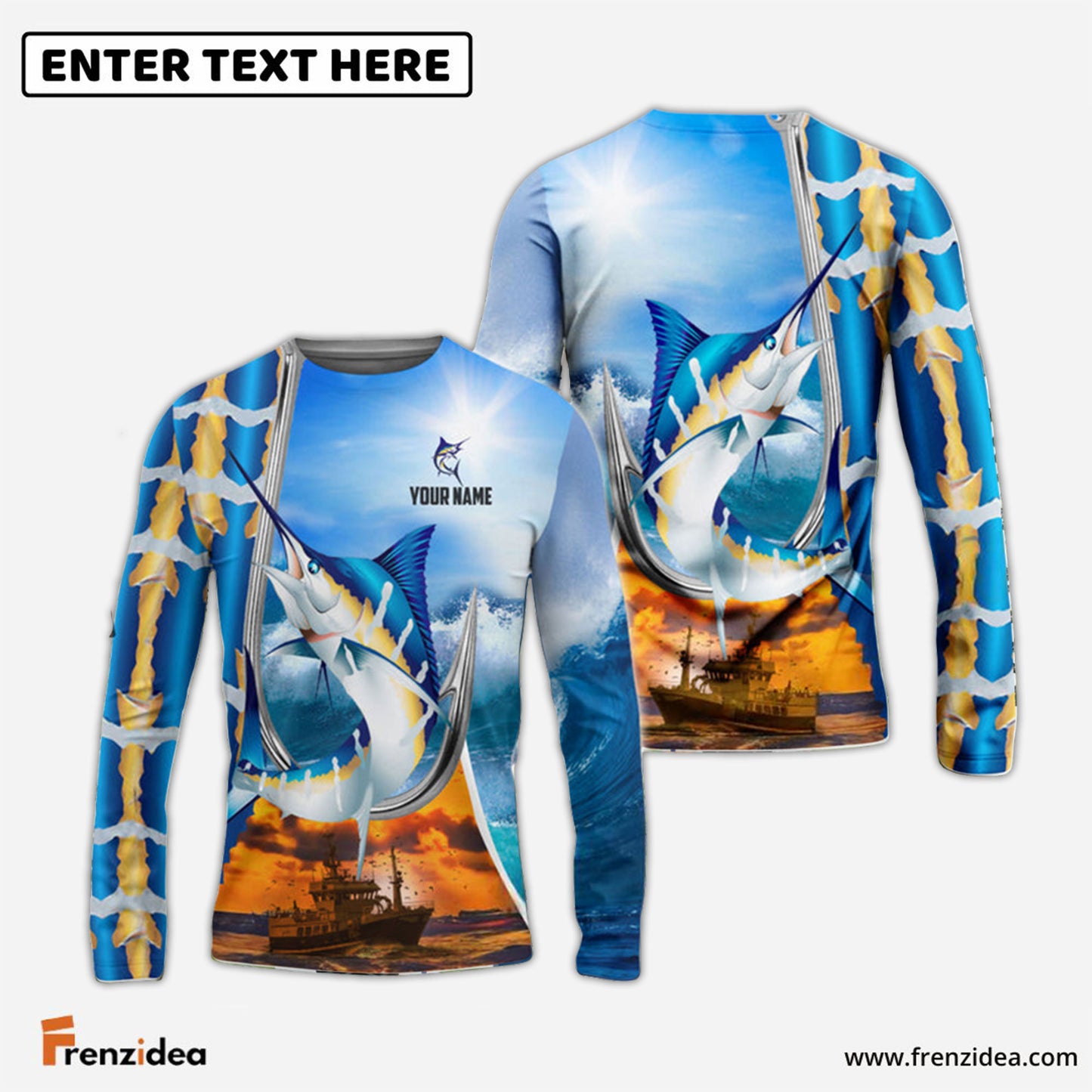 Frenzidea Customize Name 3D Fishing Shirts