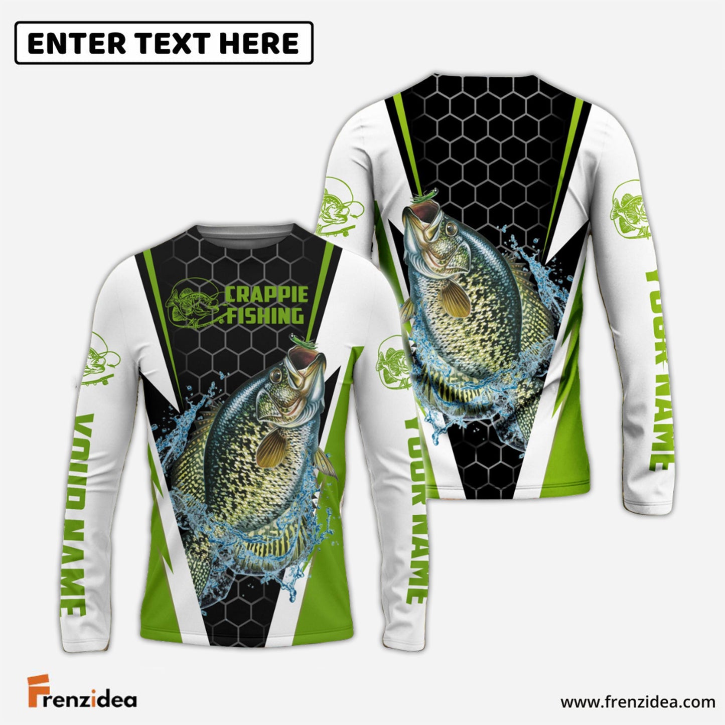 Frenzidea Crappie Fishing Jerseys Crappie Custom 3D Shirts