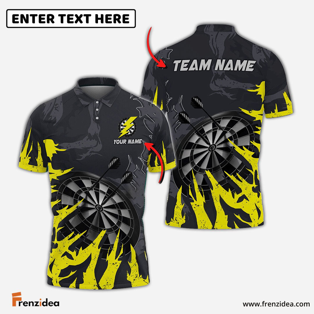 Frenzidea Darts Board Lightning Graffiti Personalized Name, Team Name 3D Shirt (6 Colors)