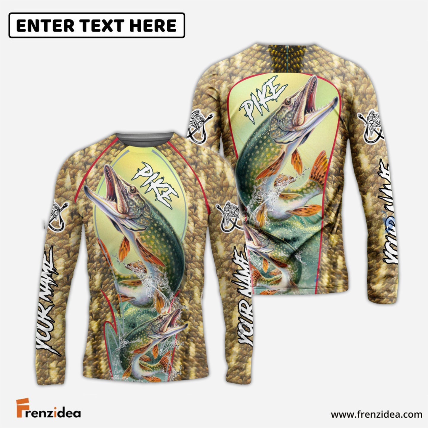 Frenzidea Fishing Northern Pike Customize Name 3D Shirts