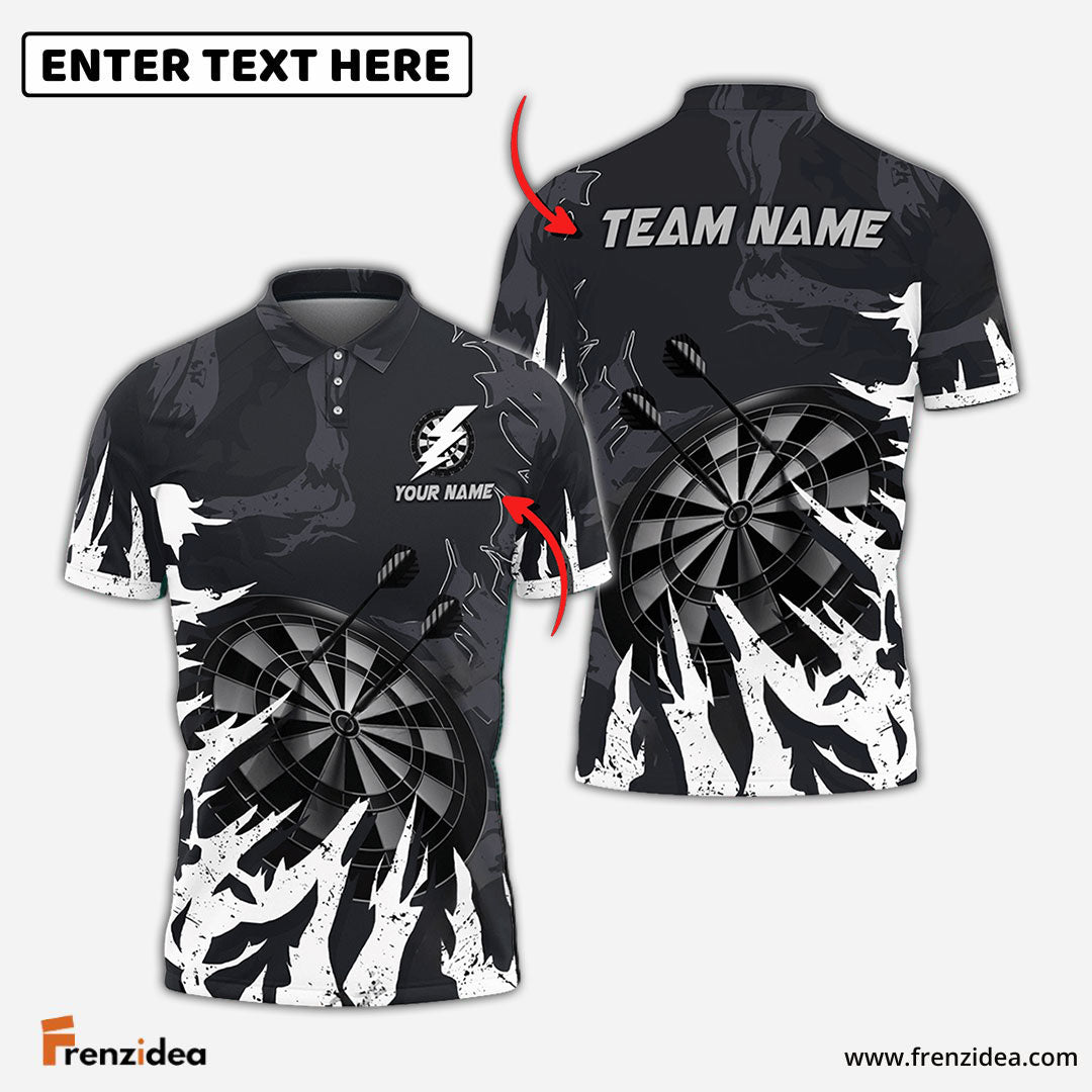 Frenzidea Darts Board Lightning Graffiti Personalized Name, Team Name 3D Shirt (6 Colors)