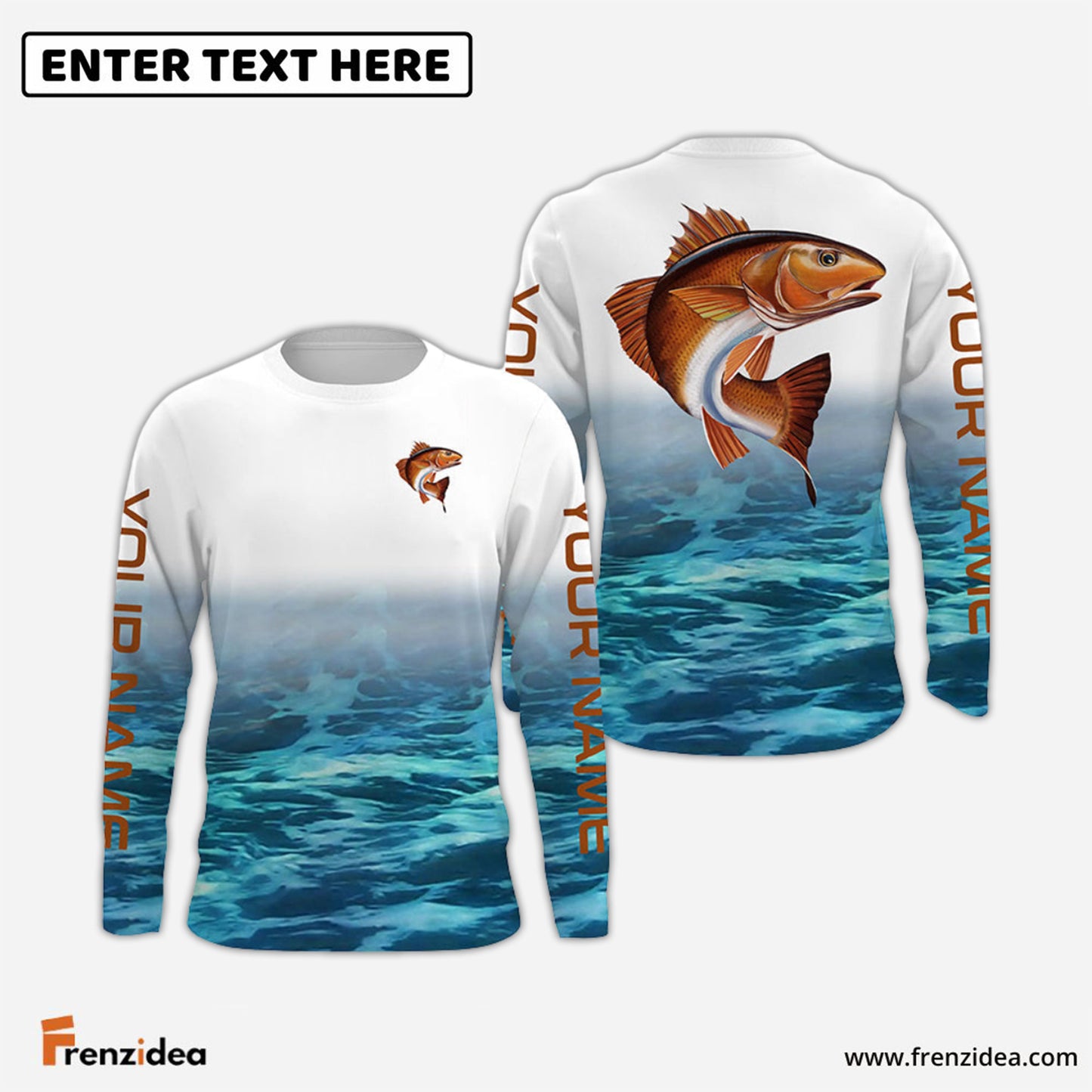 Frenzidea Personalized Redfish Fishing 3D Shirts