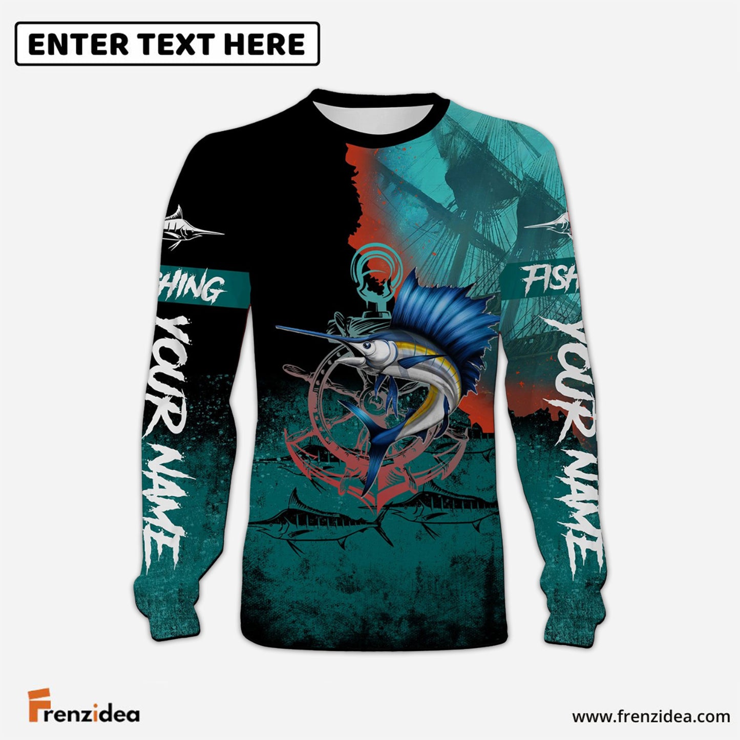 Frenzidea Sailfish Fishing Customize Name 3D Shirts