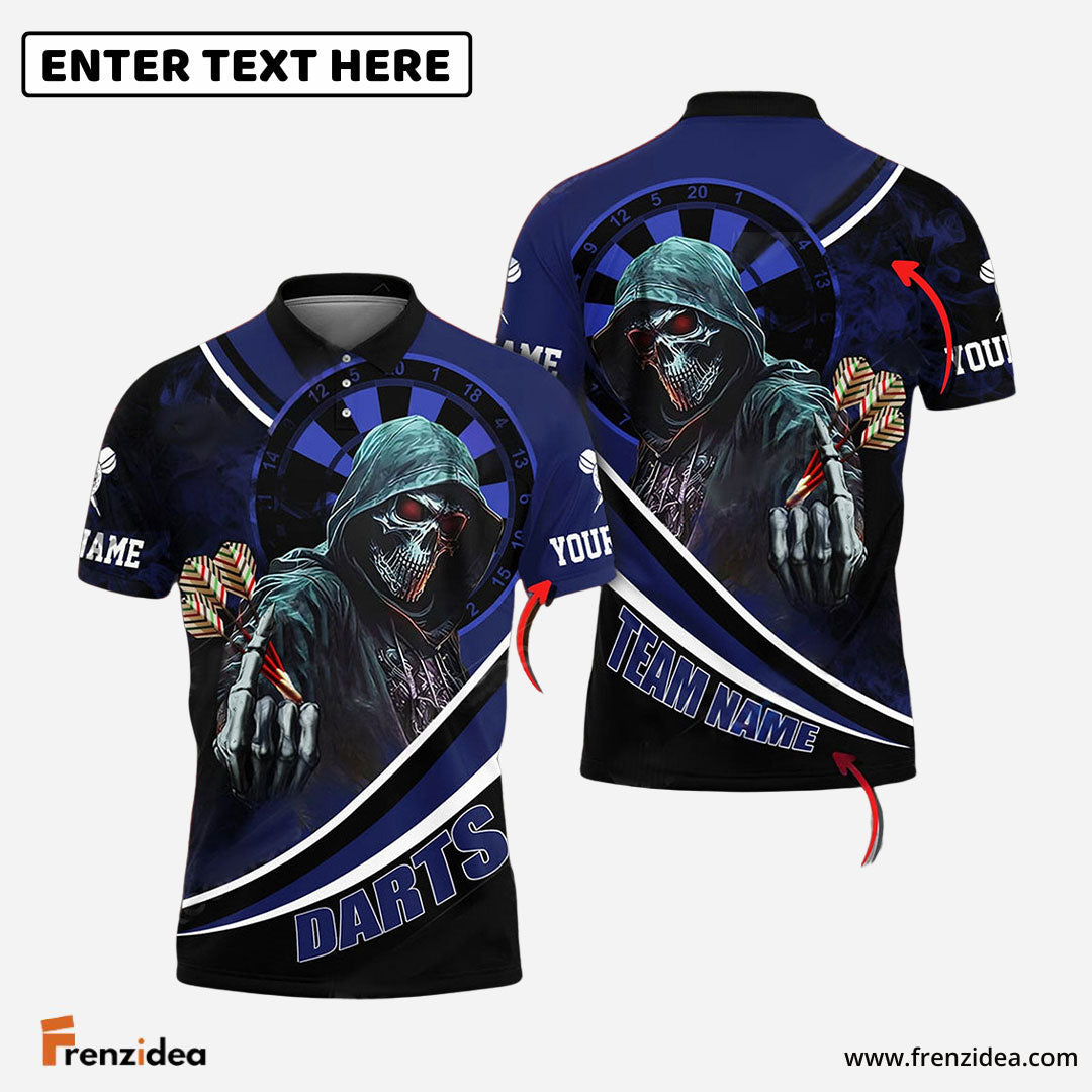 Frenzidea Darts Brotherhood Skull Personalized Name, Team Name 3D Shirt (4 Colors)