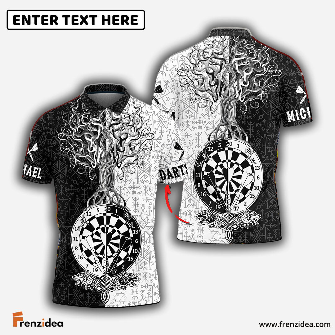 Frenzidea Warrior Viking Black White Custom Darts Shirts