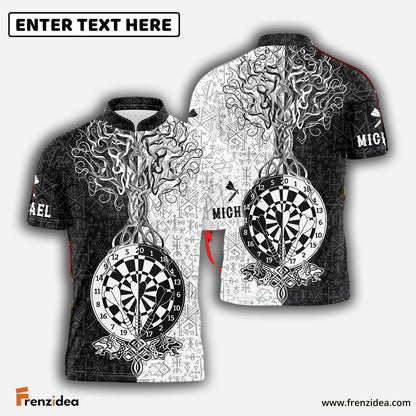 Frenzidea Warrior Viking Black White Custom Darts Shirts