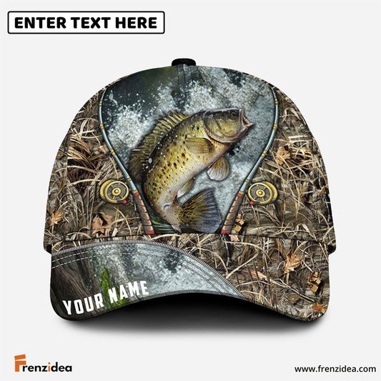 Frenzidea Custom Name Crappie Fishing Rod Cap