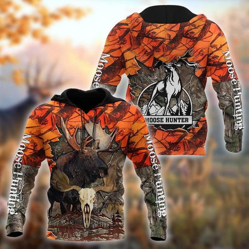 frenzidea Customized Name Moose Hunter Orange Camo 3D Shirt