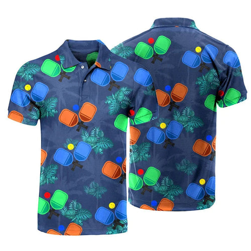 Frenzidea Pickleball Tropical 3D Polo Shirt