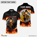 Frenzidea Billiards Ball 8 And 9 Fire Skull Crack ver KH Personalized Name, Team Name Unisex Polo( 7 Colors )