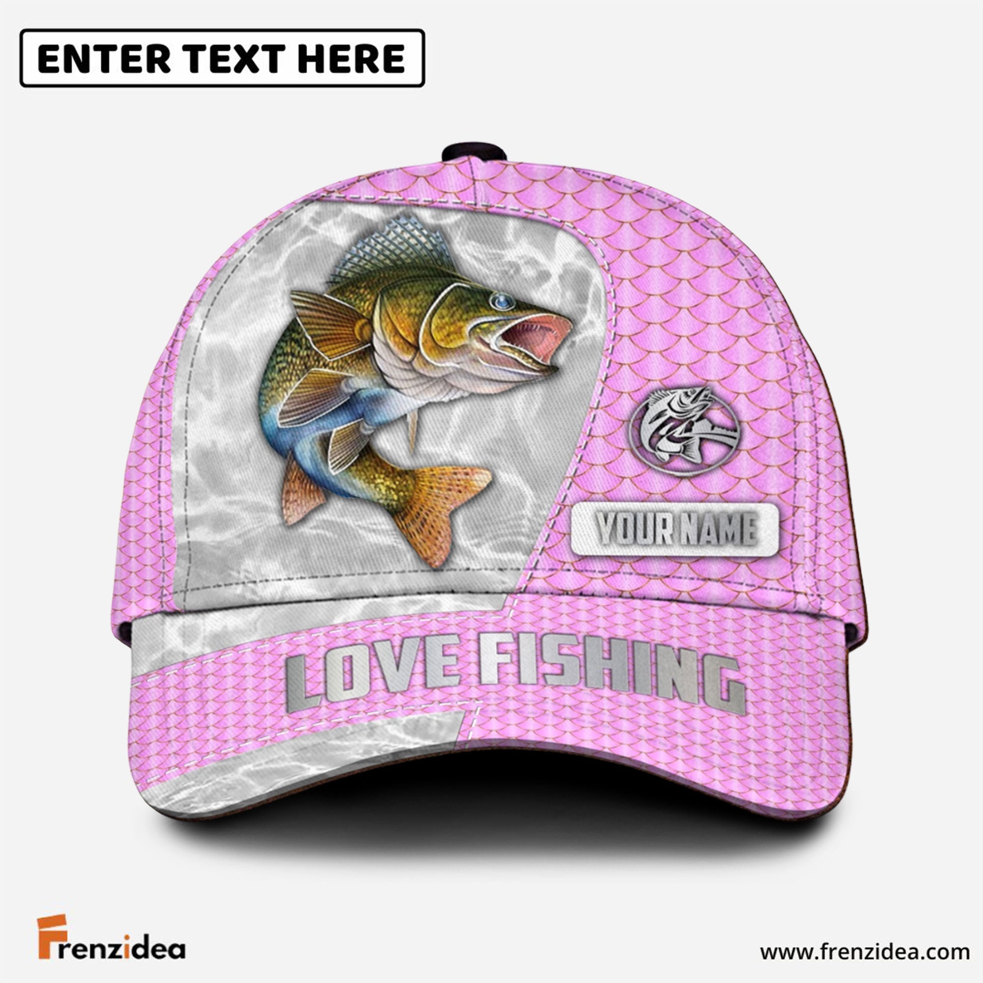 Frenzidea Custom Name Walleye Fishing Pinky Cap