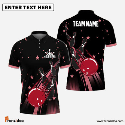 Frenzidea Bowling And Pins Star Way Customized Name 3D Shirt ( 6 Colors)