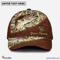 Frenzidea Personalized Walleye Fishing Leather Pattern Cap