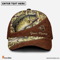 Frenzidea Personalized Crappie Fishing Leather Pattern Cap