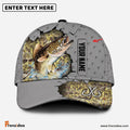 Frenzidea Custom Name Walleye Fishing Grey 3D Cap