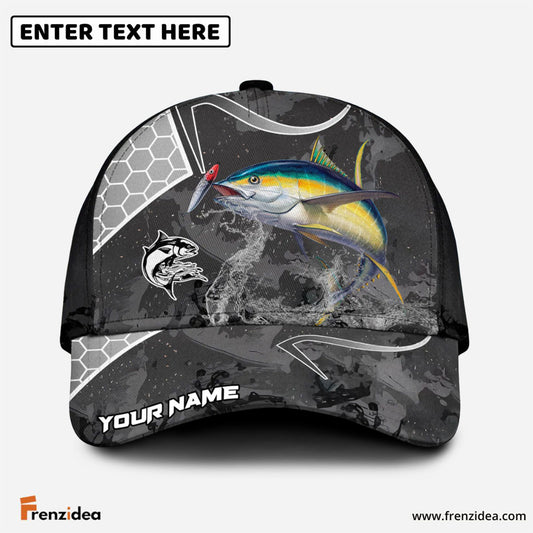 Frenzidea Tuna Fishing Gray Camo Sport Personalized Cap