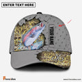 Frenzidea Custom Name Trout Fishing Grey 3D Cap