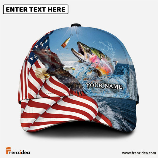 Frenzidea Eagle Flag Trout Fishing Classic Cap
