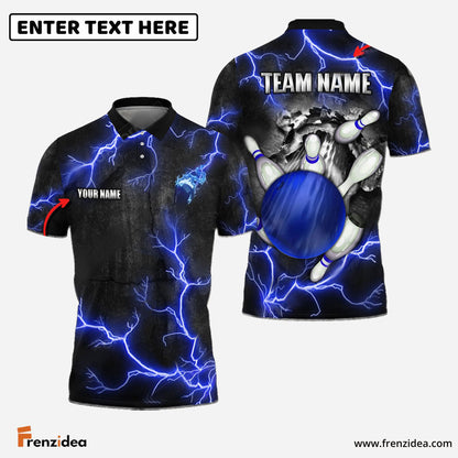 frenzidea Bowling And Pins The Power Of The God Of Thunder Customized Name 3D Shirt (4 Colors)