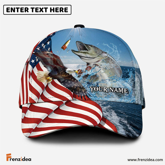 Frenzidea Eagle Flag Musky  Fishing Classic Cap