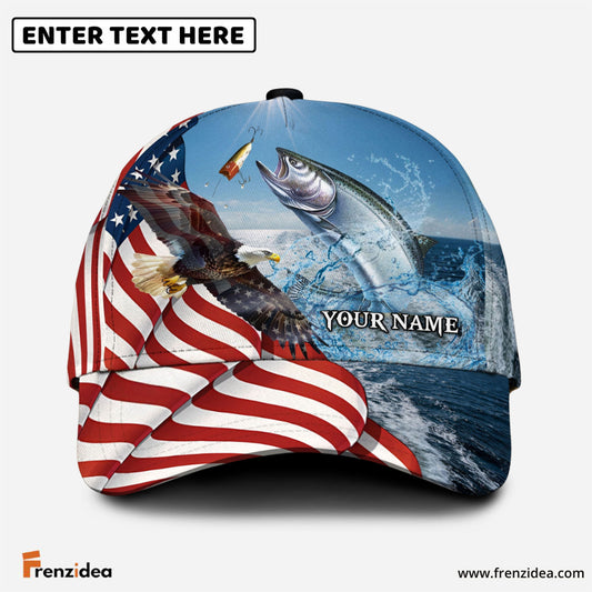 Frenzidea Eagle Flag Salmon Fishing Classic Cap