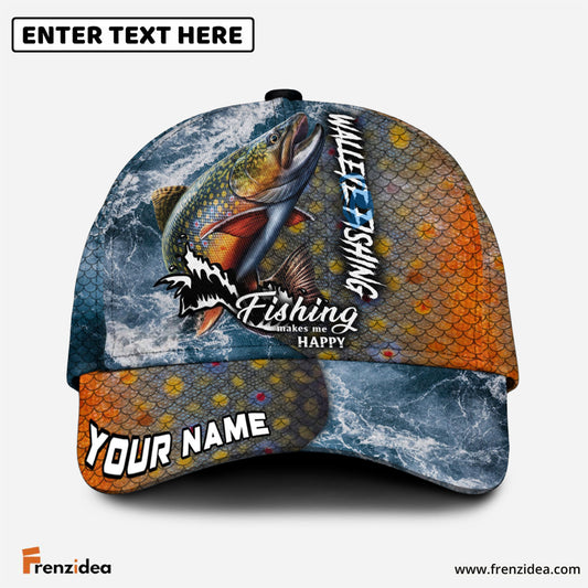 Frenzidea Personalized Trout Fishing Skin Seawave Classic Cap