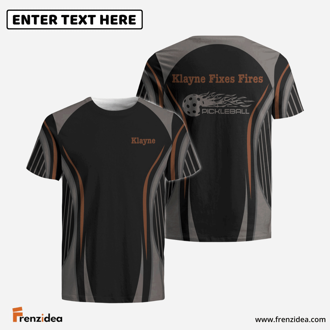 Frenzidea Pickleball Black Vintage Premium Customized Name 3D Shirt