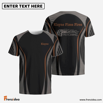 Frenzidea Pickleball Black Vintage Premium Customized Name 3D Shirt