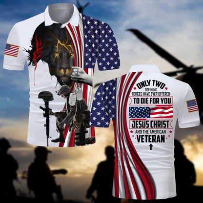 Frenzidea Unique Jesus Christ And Veteran Polo Shirt