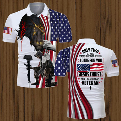 Frenzidea Unique Jesus Christ And Veteran Polo Shirt