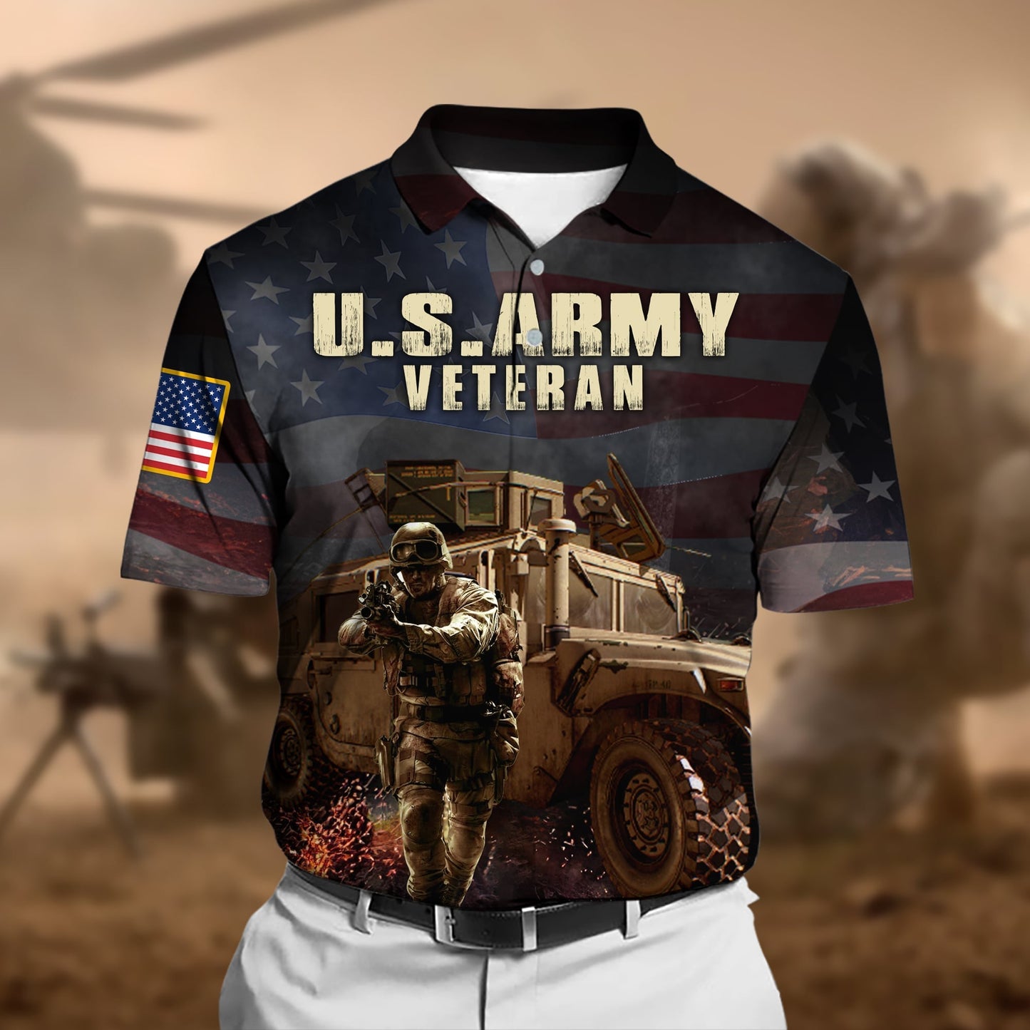 Frenzidea Unique U.S.Army Veteran Polo Shirt