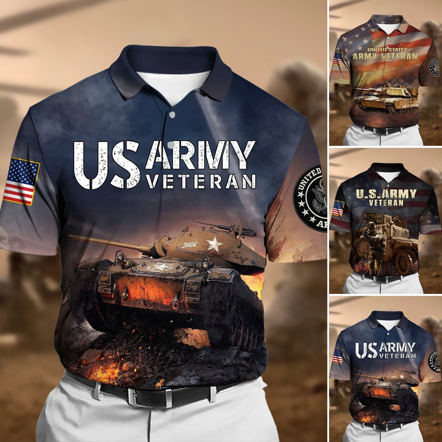 Frenzidea Unique U.S.Army Veteran Polo Shirt