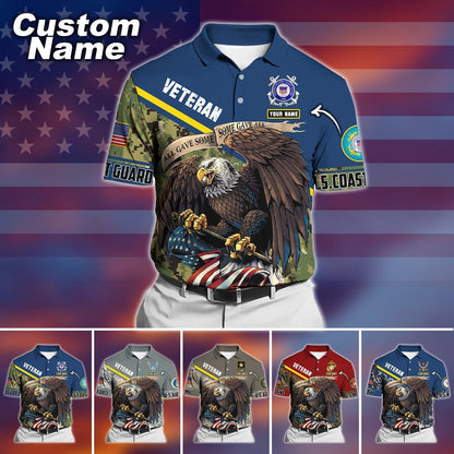 Frenzidea Premium Personalised U.S Multiple Service Veteran Polo Shirt