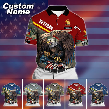 Frenzidea Premium Personalised U.S Multiple Service Veteran Polo Shirt