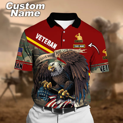 Frenzidea Premium Personalised U.S Multiple Service Veteran Polo Shirt