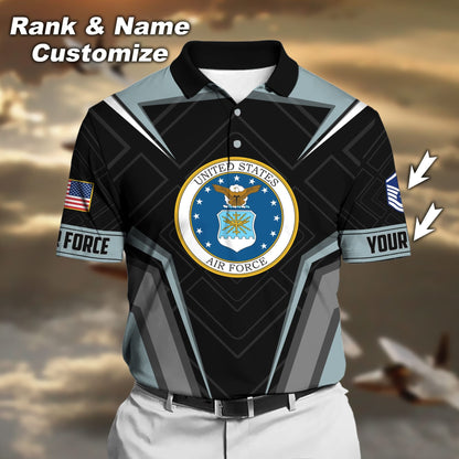 Frenzidea Premium Personalised U.S Multiple Service Veteran Polo Shirt